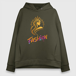 Женское худи оверсайз Fashion - портрет девушки