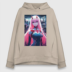 Женское худи оверсайз Darling in the Franxx - zero two - ai art