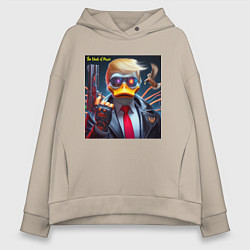 Женское худи оверсайз Donald Trump is the duck of peace - joke