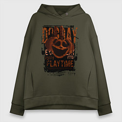 Толстовка оверсайз женская Пеклопёс DogDay из Poppy Playtime, цвет: хаки
