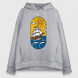 Толстовка оверсайз женская Sunny ship, цвет: меланж