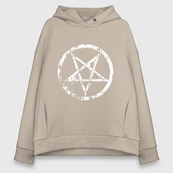 Толстовка оверсайз женская Star pentagram, цвет: миндальный