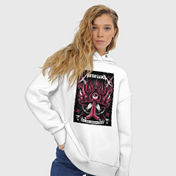 Толстовка оверсайз женская Metallica - royal arena Denmark, цвет: белый — фото 2