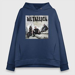 Толстовка оверсайз женская Metallica - cool guys, цвет: тёмно-синий