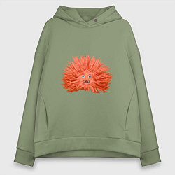 Женское худи оверсайз Сartoon monster fluffy orange