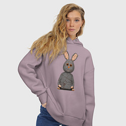 Толстовка оверсайз женская Cartoon hare character, цвет: сиреневый — фото 2
