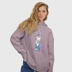 Толстовка оверсайз женская Bugs Bunny in the sneakers, цвет: сиреневый — фото 2