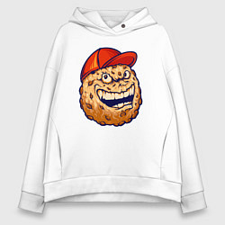 Толстовка оверсайз женская Печенье в кепке, цвет: белый