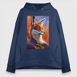 Женское худи оверсайз Fox fashionista - ai art fantasy