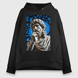 Толстовка оверсайз женская Античность и математика, цвет: черный