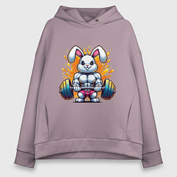 Толстовка оверсайз женская Gym bunny barbell, цвет: сиреневый