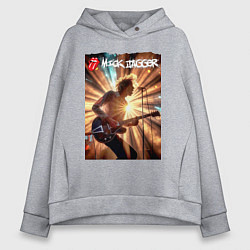 Толстовка оверсайз женская Mick Jagger - lead singer of The Rolling Stones, цвет: меланж