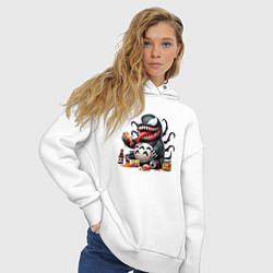 Толстовка оверсайз женская Вентоторо - коллаба, цвет: белый — фото 2