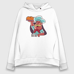 Толстовка оверсайз женская Лучший шеф, цвет: белый