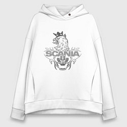Толстовка оверсайз женская Scania super, цвет: белый