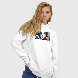 Толстовка оверсайз женская Сделаем Америку гранжевой снова, цвет: белый — фото 2