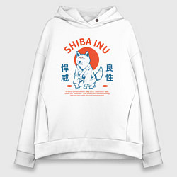 Женское худи оверсайз Сиба ину , Японский стиль