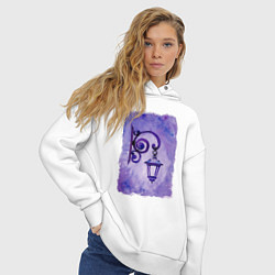 Толстовка оверсайз женская Фиолетовый уличный фонарь, цвет: белый — фото 2