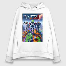 Женское худи оверсайз Mass effect and Minecraft - ai art collaboration