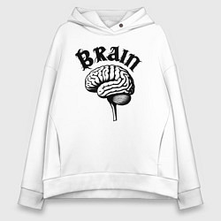Толстовка оверсайз женская Мозговой центр, цвет: белый
