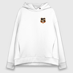 Толстовка оверсайз женская ФК Урал - маленький логотип, цвет: белый