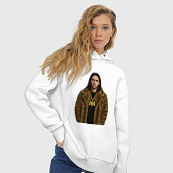 Толстовка оверсайз женская Bones в шубе, цвет: белый — фото 2