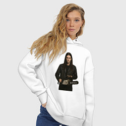 Толстовка оверсайз женская Bones с бензопилой, цвет: белый — фото 2