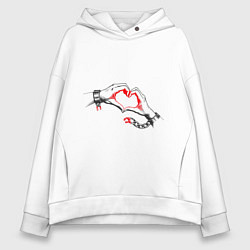 Толстовка оверсайз женская Нет варианта не выйти из тьмы - heart, цвет: белый