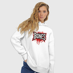 Толстовка оверсайз женская Логотип Bones, цвет: белый — фото 2