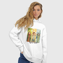 Толстовка оверсайз женская Погода аниме девушка - Лето 2025, цвет: белый — фото 2