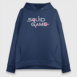 Толстовка оверсайз женская Squid game logo, цвет: тёмно-синий