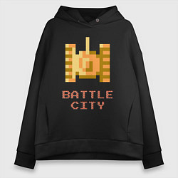 Толстовка оверсайз женская Battle city, цвет: черный