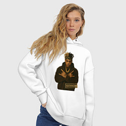 Толстовка оверсайз женская XXXTentacion с золотой цепью, цвет: белый — фото 2