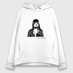 Толстовка оверсайз женская Арт Курт Кобейн, цвет: белый
