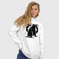 Толстовка оверсайз женская Крот с ножом, цвет: белый — фото 2