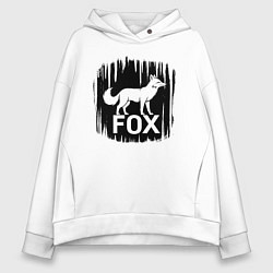 Толстовка оверсайз женская Лис в лесу, цвет: белый