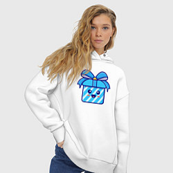 Толстовка оверсайз женская Весёлый подарочек, цвет: белый — фото 2