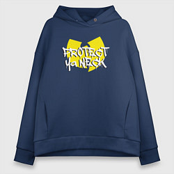 Толстовка оверсайз женская Protect ya neck Wu-Tang, цвет: тёмно-синий