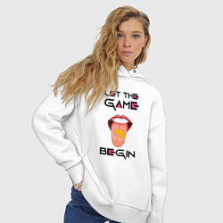 Толстовка оверсайз женская Пусть начнётся игра, цвет: белый — фото 2