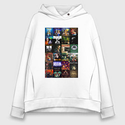 Толстовка оверсайз женская Король и Шут - обложки, цвет: белый