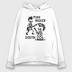 Женское худи оверсайз Панк рок группа скелетов
