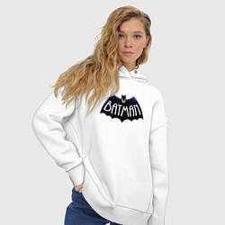 Толстовка оверсайз женская Мистер Бэтмен, цвет: белый — фото 2
