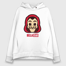 Толстовка оверсайз женская Bella ciao man, цвет: белый