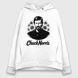 Женское худи оверсайз Чак Норрис в цветах