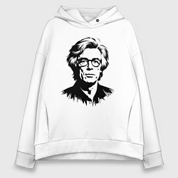 Женское худи оверсайз Энди Уорхол черный портрет