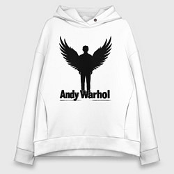 Толстовка оверсайз женская Крылатый Энди Уорхол, цвет: белый