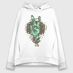 Женское худи оверсайз Рука зомби жест V