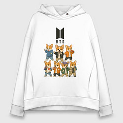 Женское худи оверсайз BTS группа из корги