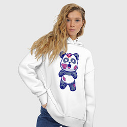 Толстовка оверсайз женская Зомби панда, цвет: белый — фото 2