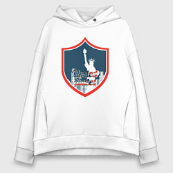 Толстовка оверсайз женская United States, цвет: белый